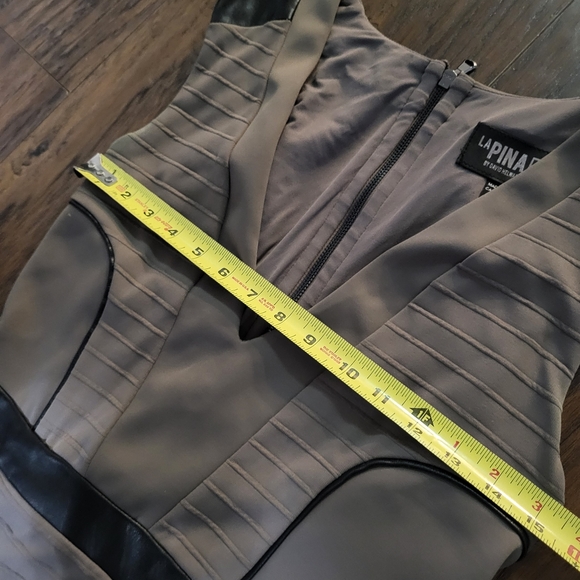 La Pina BodyCon Leather Patch Dress Medium - Picture 4 of 7